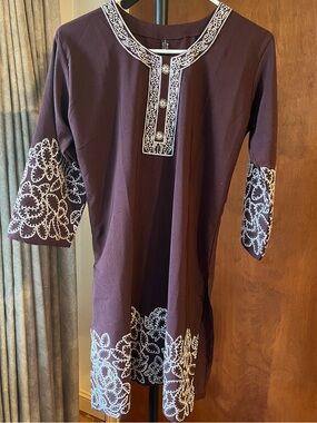 Cutter & Buck Purple Tunic with White Embroidery